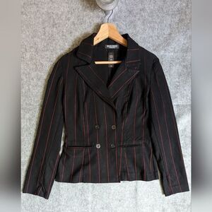 Bisou Bisou Black Pinstripe Jacket M
